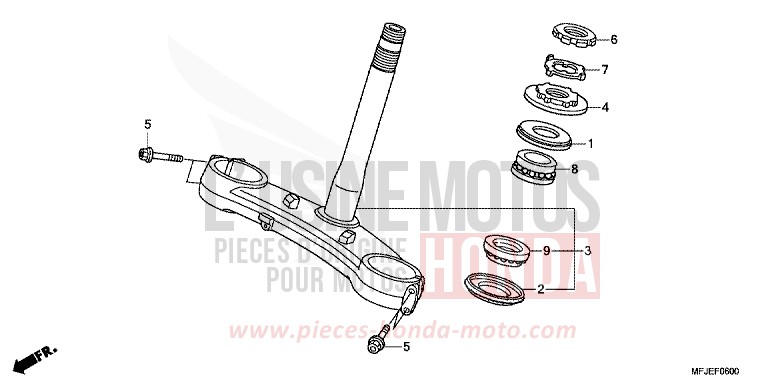STEERING STEM for CBR600RR ABS GRAPHITE BLACK (NHB01) from 2012